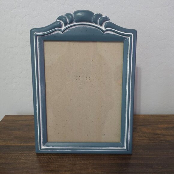 Vintage Fetco Blue Ornate Picture Frame 8x10 1989 Handmade Distressed Finish - Picture 2 of 9